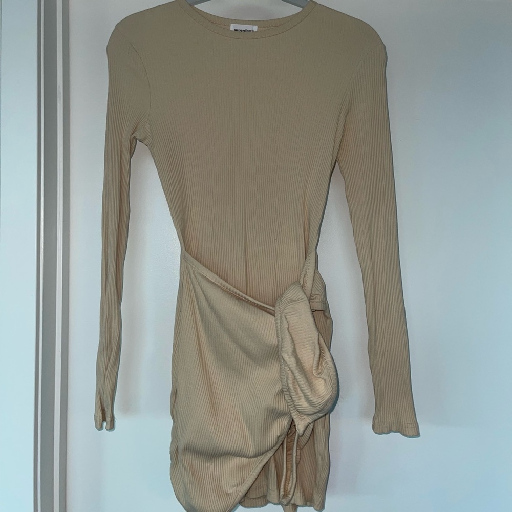Superdown Size Small Color Nude Wrap Dress. Never worn, very flattering